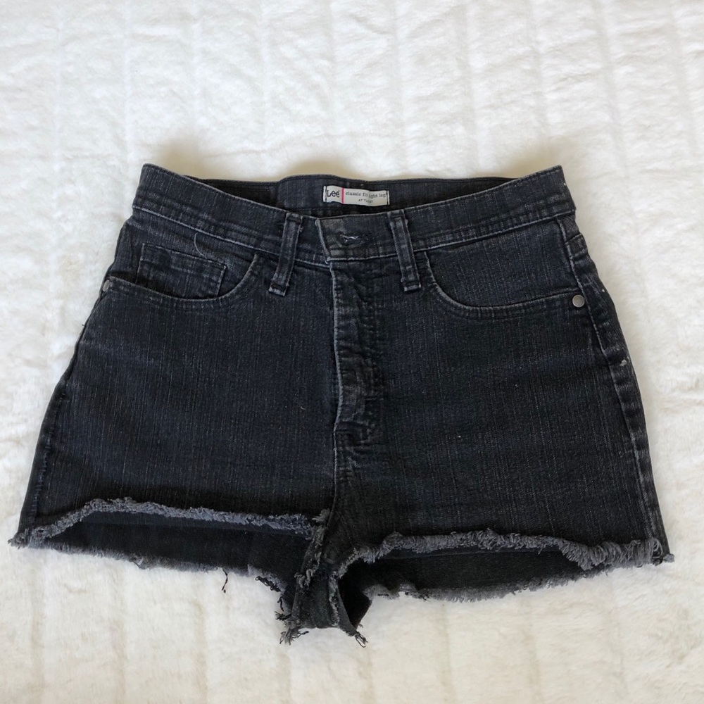 Black High Waisted Jean Shorts